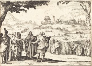 Jesus med farisæerne af Jacques Callot