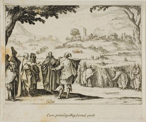 Jesus med farisæerne, fra Det Nye Testamente af Jacques Callot