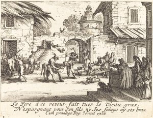 Aflivning af den fede kalv af Jacques Callot