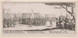 Enrolling the Troops, illustration fra The Large Miseries of War af Jacques Callot