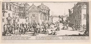 Hospitalet, illustration fra The Large Miserie of War af Jacques Callot