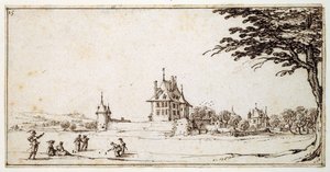 La Neuve Malgrange (pen og brun blæk på papir) af Jacques Callot