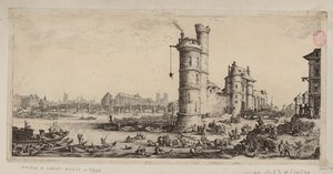 Nesle-tårnet og udsigt over Pont-Neuf af Jacques Callot