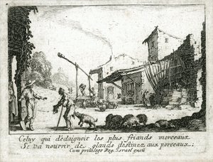 Den fortabte søns liv ... (kobberstik) af Jacques Callot