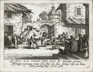 Den fortabte søns liv ... (kobberstik) af Jacques Callot