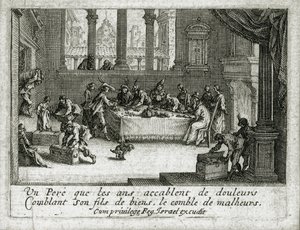 Den fortabte søns liv ... (kobberstik) af Jacques Callot