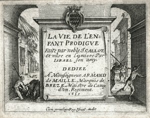 Den fortabte søns liv ... (kobberstik) af Jacques Callot