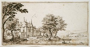 La Vieille Malgrange (pen og brunt blæk på papir) af Jacques Callot