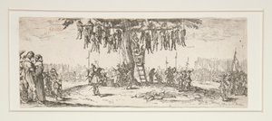 The Hanging from The Great Miseries of War af Jacques Callot