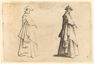 Dame i stor frakke af Jacques Callot
