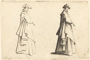 Dame i stor frakke af Jacques Callot