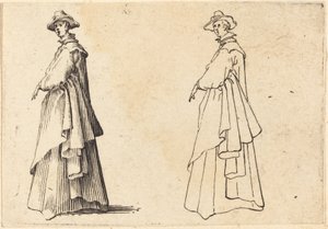 Dame i stor frakke af Jacques Callot