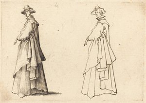 Dame i stor frakke af Jacques Callot