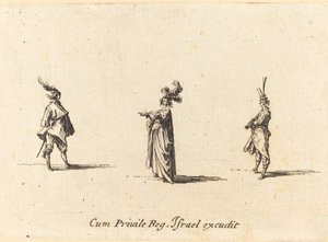 Dame med Plumed Hat, og To Gentlemen af Jacques Callot
