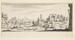 Landskab med store bygninger af Jacques Callot