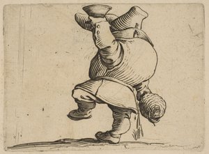 Le Buveur Vu de Dos Drikkeren set bagfra, fra Varie Figure Gobbi, suite appe..., 1616-22. af Jacques Callot
