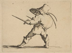 Duelisten med Sværd og Daggar, fra Varie ..., 1616-22. af Jacques Callot