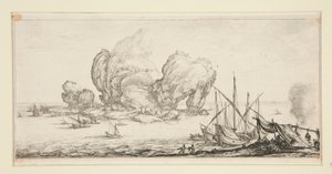 Le grand rocher (Den enorme klippe), fra Landscapes for Giovanni de Medici af Jacques Callot