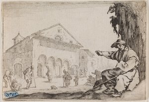 Lunerne, Hospitalet. Otteogtredivte nummer i serien på 50 tryk, graveret i Nancy (Lieure 465, Meaume 843) af Jacques Callot