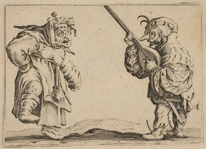 Les Danseurs au Luth Danserne med en lut, fra Les Caprices Series B, Nancy-sættet, 1617-20. af Jacques Callot