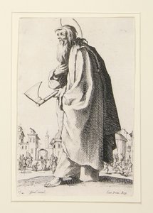 De store apostle står, repræsenterer Frelseren, den velsignede og de hellige apostle Maria af Jacques Callot