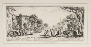 Krigens store elendighed: N. 16 - De døende ved siden af ​​vejene af Jacques Callot
