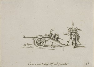 Indlæser Canon, plade elleve fra The Military Exercises af Jacques Callot