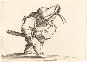 Mand forbereder sig på at trække sit sværd, ca. 1622. af Jacques Callot