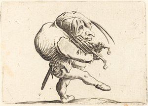 Mand, der skraber en grill af Jacques Callot