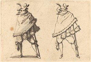 Mand svøbt i sin kappe af Jacques Callot