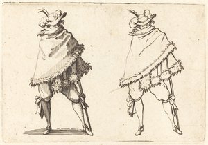 Mand svøbt i sin kappe af Jacques Callot