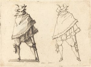 Mand svøbt i sin kappe, ca. 1617. af Jacques Callot