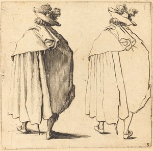 Mand i kappe, set bagfra af Jacques Callot