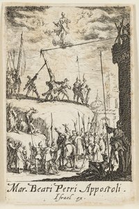 Sankt Peters martyrium, planche 1 fra Apostlenes martyrier af Jacques Callot