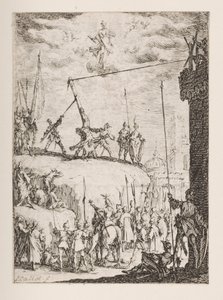 Sankt Peters martyrium, no. 4 fra Apostlenes martyrium af Jacques Callot