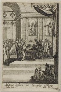 Maria præsenterer Kristus i templet, fra The Life of the Virgin af Jacques Callot