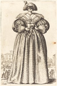 Maskeret adelig kvinde af Jacques Callot