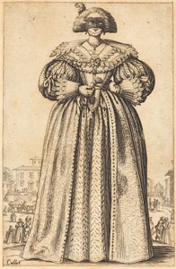 Maskeret adelskvinde af Jacques Callot