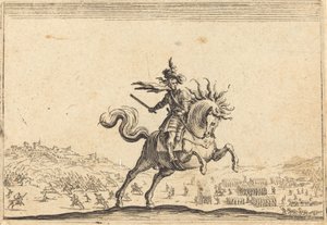 Militærchef til hest, ca. 1622. af Jacques Callot