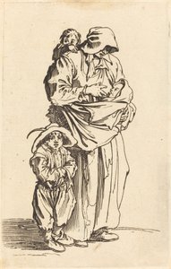 Mor og tre børn af Jacques Callot