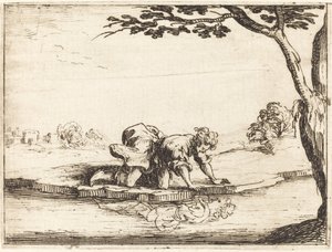 Narcissus kigger i vandet af Jacques Callot