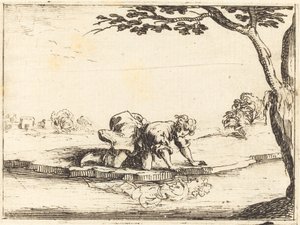 Narcissus ser i vandet, 1628. af Jacques Callot