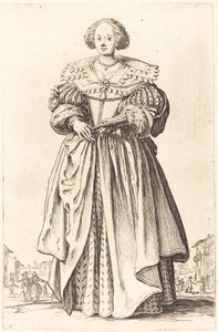 Ædel kvinde med vifte af Jacques Callot