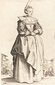 Ædel kvinde med en lille hat af Jacques Callot