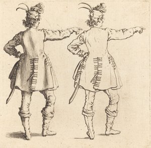 Officer med Fjer i Kasket, set bagfra af Jacques Callot