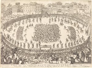 En af infanterikampene af Jacques Callot