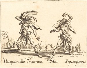 Pasquariello Truonno og Meo Squaquara, ca. 1622. af Jacques Callot