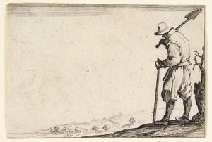Bonde med en spade på skulderen af Jacques Callot
