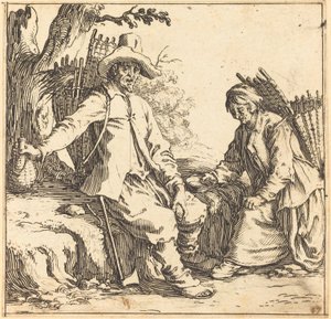 Bondepar i hvile, ca. 1621. af Jacques Callot
