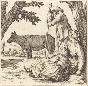 Bondepar med ko af Jacques Callot